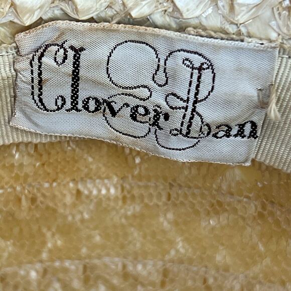 Vintage 1950s Birdcage Veil Cocktail Hat Jackie O Champagne Straw main image 6